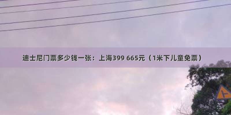 迪士尼门票多少钱一张：上海399 665元（1米下儿童免票）