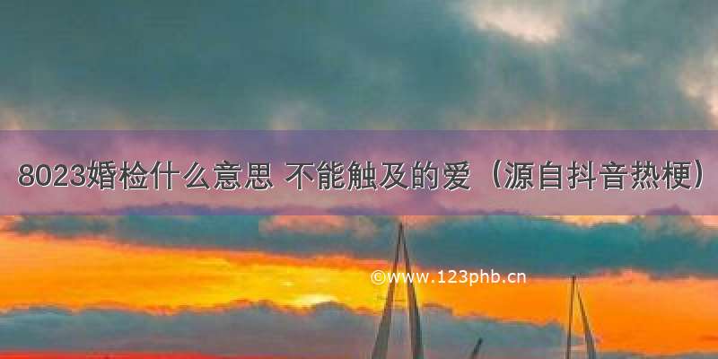 8023婚检什么意思 不能触及的爱（源自抖音热梗）