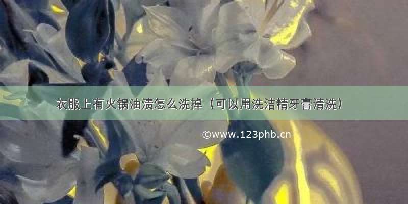 衣服上有火锅油渍怎么洗掉（可以用洗洁精牙膏清洗）