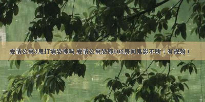 爱情公寓3鬼打墙恐怖吗 爱情公寓恐怖602房间鬼影不断（有视频）