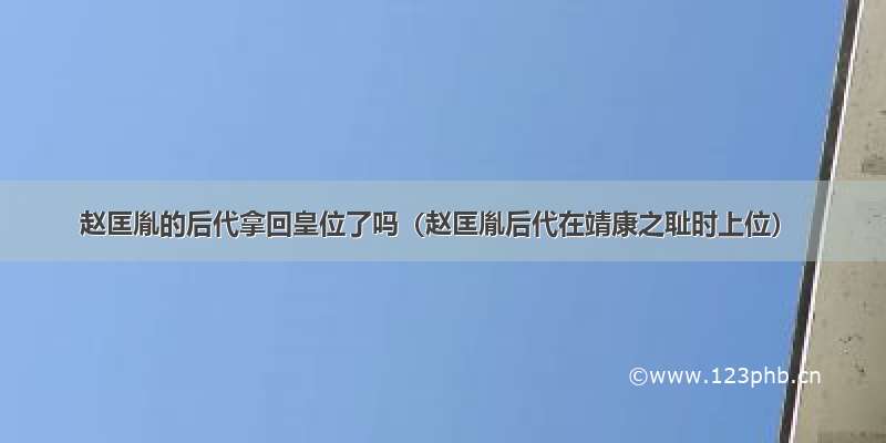 赵匡胤的后代拿回皇位了吗（赵匡胤后代在靖康之耻时上位）