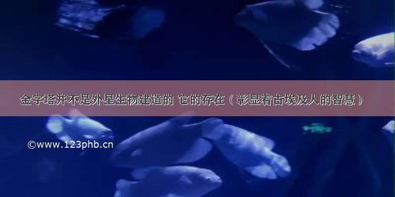 金字塔并不是外星生物建造的 它的存在（彰显着古埃及人的智慧）