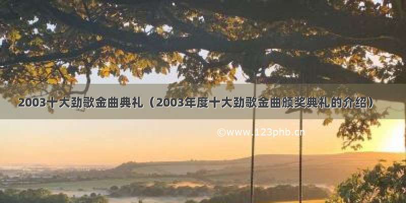 2003十大劲歌金曲典礼（2003年度十大劲歌金曲颁奖典礼的介绍）