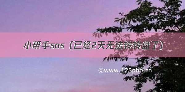 小帮手sos（已经2天无法转转盘了）