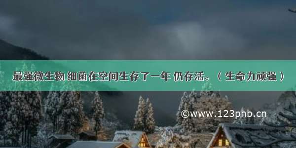 最强微生物 细菌在空间生存了一年 仍存活。（生命力顽强）