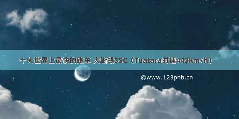 十大世界上最快的跑车 大蜥蜴SSC（Tuatara时速443km/h）