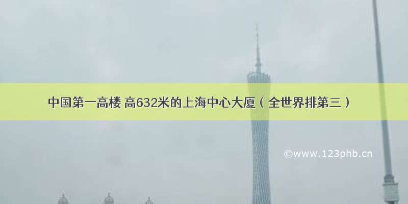 中国第一高楼 高632米的上海中心大厦（全世界排第三）