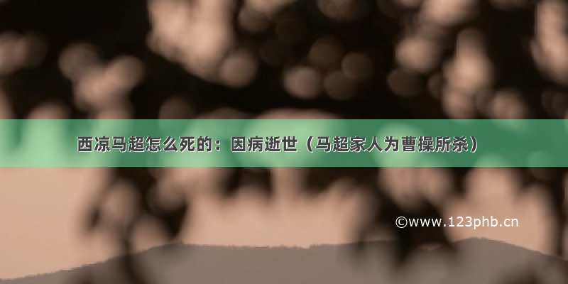 西凉马超怎么死的：因病逝世（马超家人为曹操所杀）