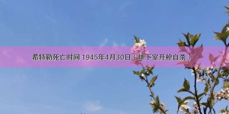 希特勒死亡时间 1945年4月30日（地下室开枪自杀）