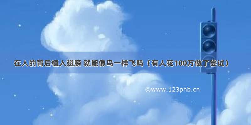 在人的背后植入翅膀 就能像鸟一样飞吗（有人花100万做了尝试）