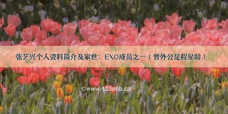 张艺兴个人资料简介及家世：EXO成员之一（曾外公是程星龄）