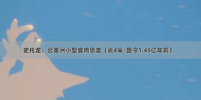 史托龙：北美洲小型食肉恐龙（长4米/距今1.45亿年前）