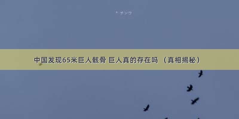 中国发现65米巨人骸骨 巨人真的存在吗 （真相揭秘）