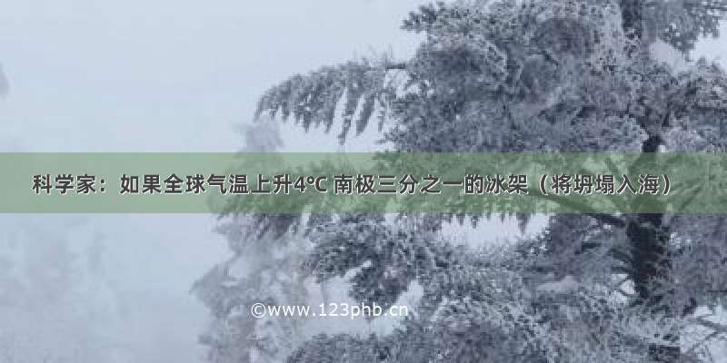 科学家：如果全球气温上升4℃ 南极三分之一的冰架（将坍塌入海）