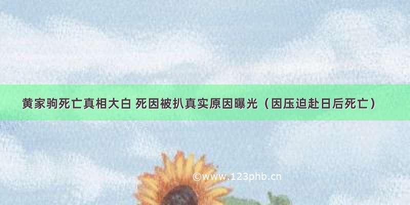 黄家驹死亡真相大白 死因被扒真实原因曝光（因压迫赴日后死亡）