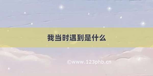 我当时遇到是什么