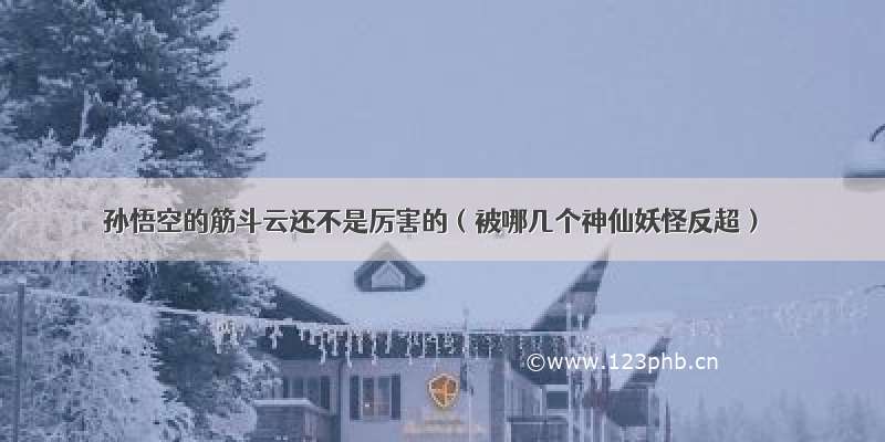 孙悟空的筋斗云还不是厉害的（被哪几个神仙妖怪反超）