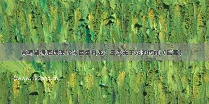 青海湖海底惊现12米巨型真龙：三条关于龙的传闻（谣言）