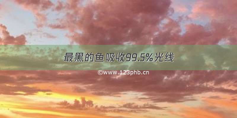 最黑的鱼吸收99.5%光线