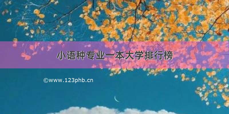 小语种专业一本大学排行榜