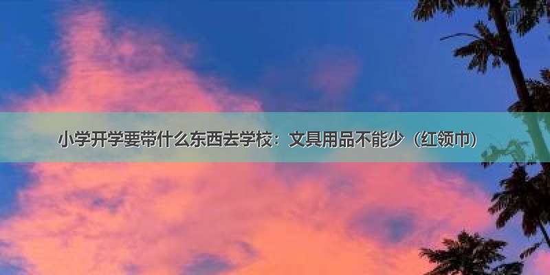 小学开学要带什么东西去学校：文具用品不能少（红领巾）