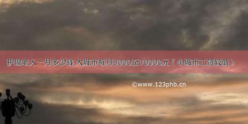 护理老人一月多少钱 大城市每月8000至10000元（小城市工资较低）