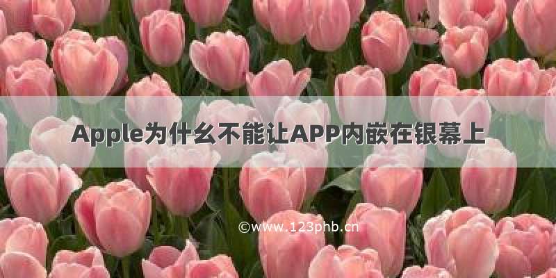 Apple为什幺不能让APP内嵌在银幕上