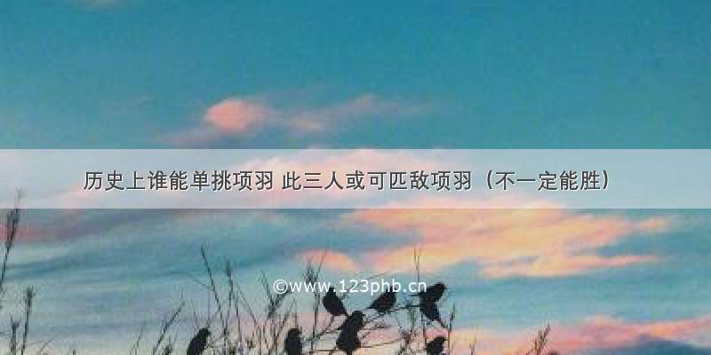 历史上谁能单挑项羽 此三人或可匹敌项羽（不一定能胜）