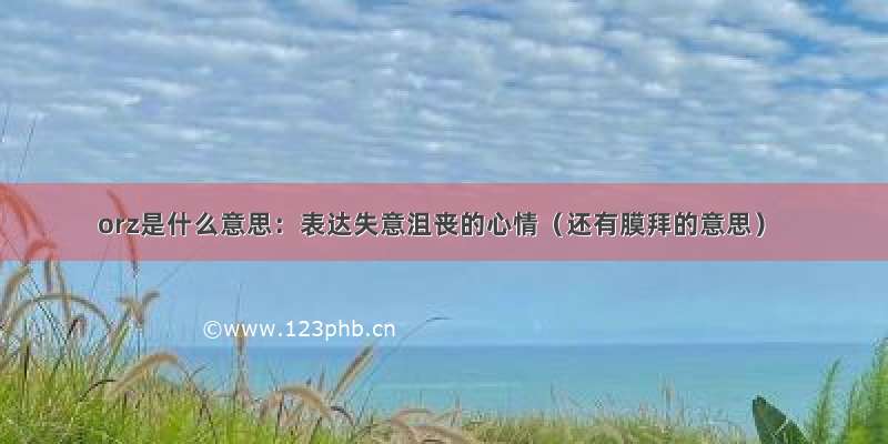 orz是什么意思：表达失意沮丧的心情（还有膜拜的意思）