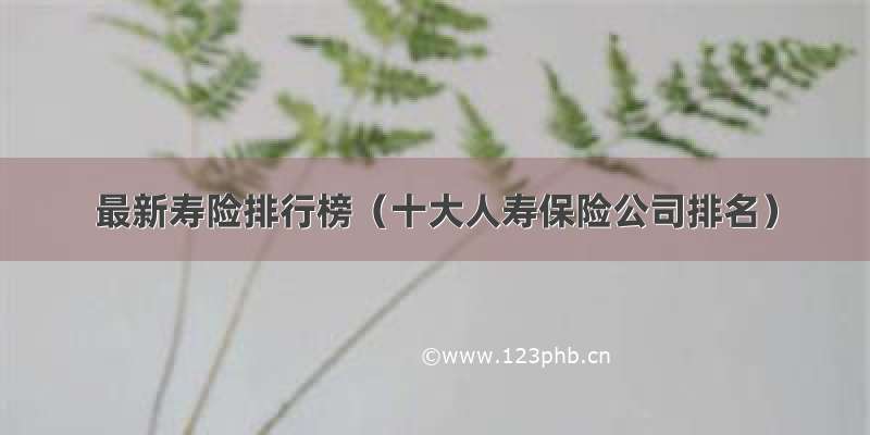 最新寿险排行榜（十大人寿保险公司排名）