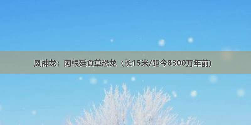 风神龙：阿根廷食草恐龙（长15米/距今8300万年前）