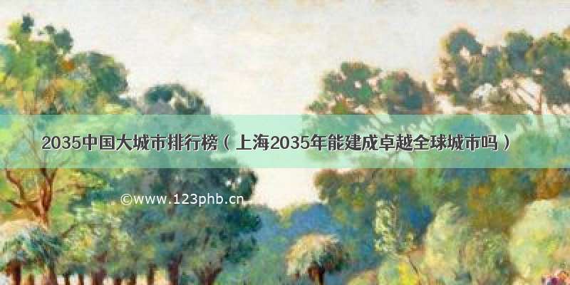 2035中国大城市排行榜（上海2035年能建成卓越全球城市吗）
