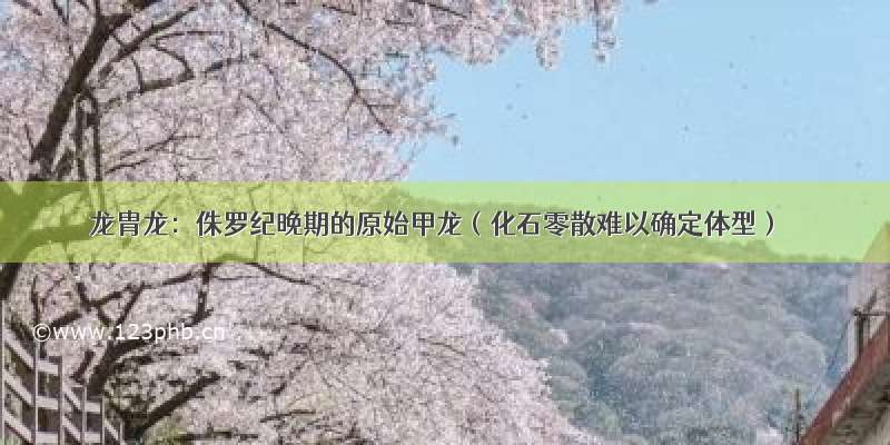 龙胄龙：侏罗纪晚期的原始甲龙（化石零散难以确定体型）