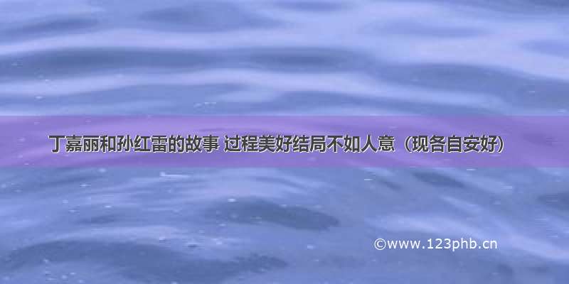 丁嘉丽和孙红雷的故事 过程美好结局不如人意（现各自安好）