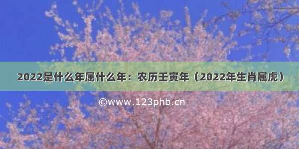 2022是什么年属什么年：农历壬寅年（2022年生肖属虎）