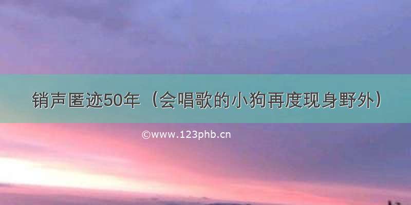 销声匿迹50年（会唱歌的小狗再度现身野外）