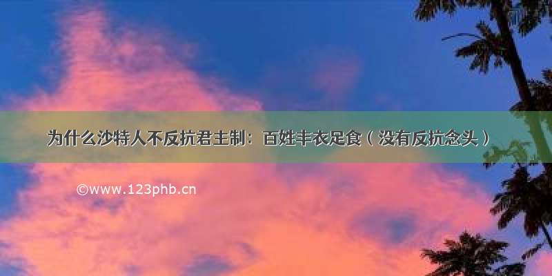 为什么沙特人不反抗君主制：百姓丰衣足食（没有反抗念头）