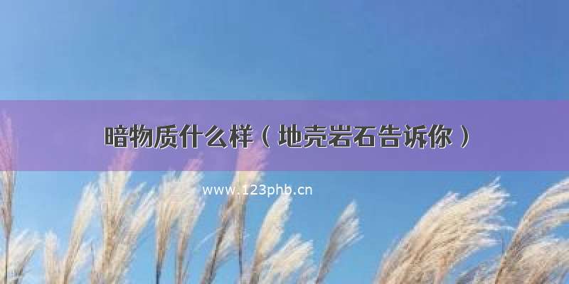 暗物质什么样（地壳岩石告诉你）