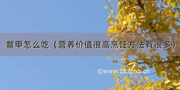 鳖甲怎么吃（营养价值很高烹饪方法有很多）