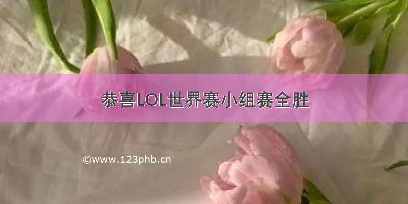 恭喜LOL世界赛小组赛全胜