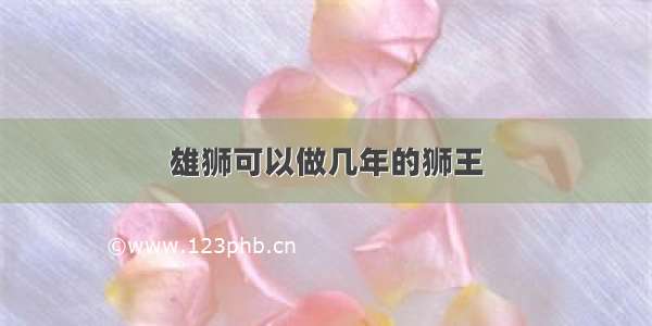 雄狮可以做几年的狮王