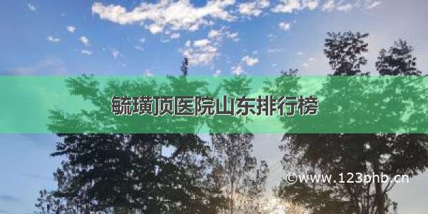 毓璜顶医院山东排行榜