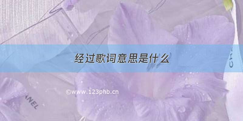 经过歌词意思是什么