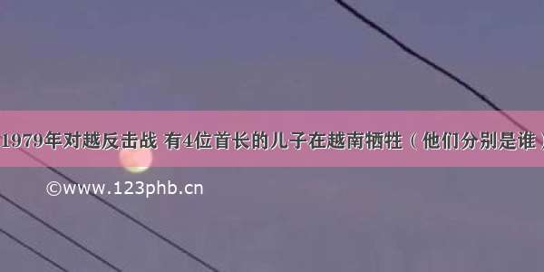 1979年对越反击战 有4位首长的儿子在越南牺牲（他们分别是谁）