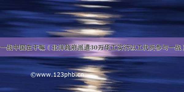 一战中国在干嘛（北洋政府派遣30万华工实行以工代兵参与一战）