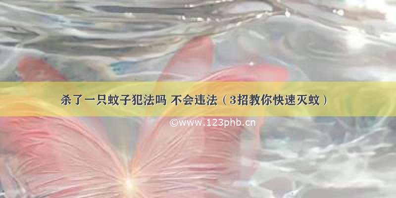 杀了一只蚊子犯法吗 不会违法（3招教你快速灭蚊）