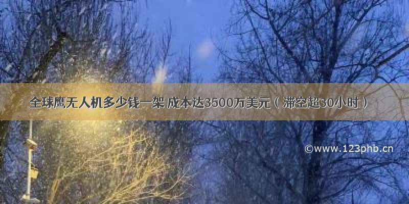 全球鹰无人机多少钱一架 成本达3500万美元（滞空超30小时）