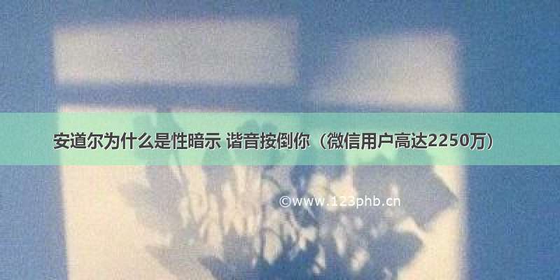 安道尔为什么是性暗示 谐音按倒你（微信用户高达2250万）