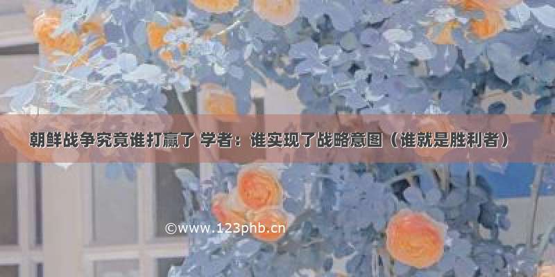 朝鲜战争究竟谁打赢了 学者：谁实现了战略意图（谁就是胜利者）