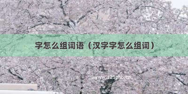 字怎么组词语（汉字字怎么组词）